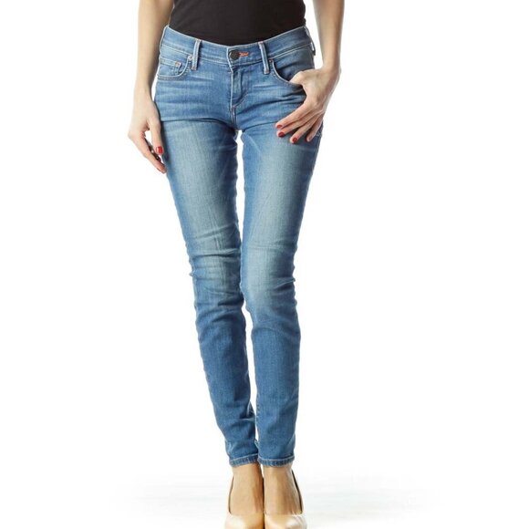 True Religion Denim - True Religion Brand Jeans Blue Medium-Wash Skinny Denim Jeans